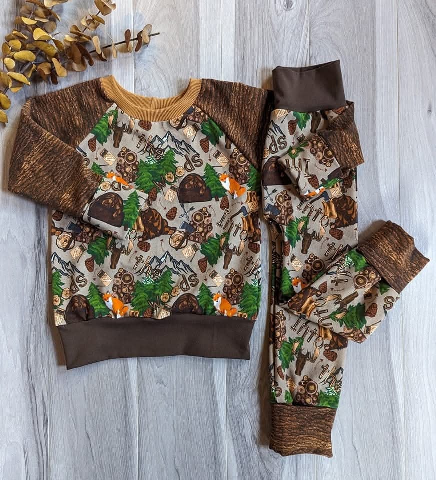 Woodsy matching crew + pants set