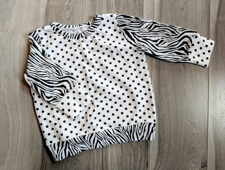 Baby mixed print crew