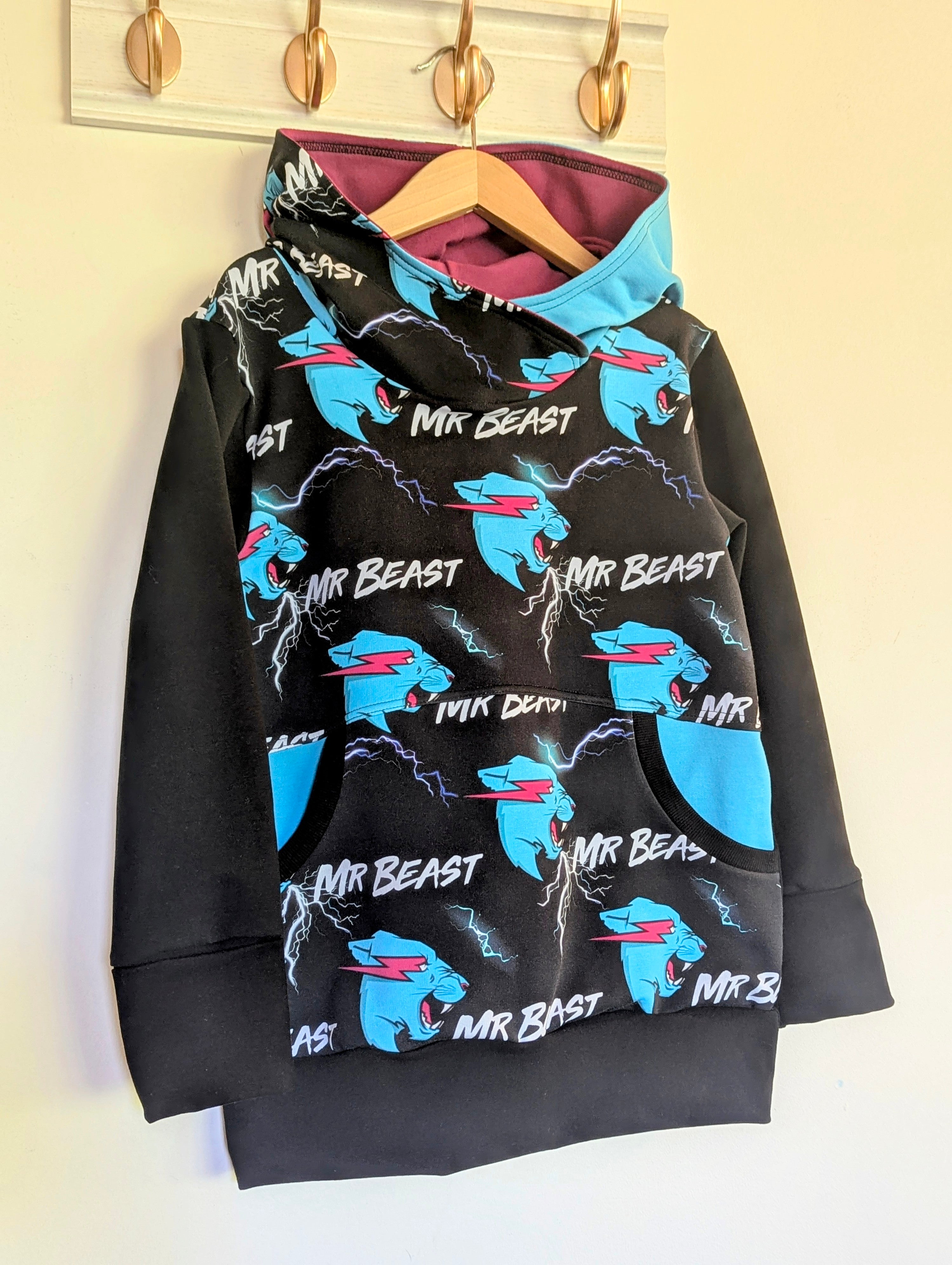 Front pocket grow-with-me hoodie