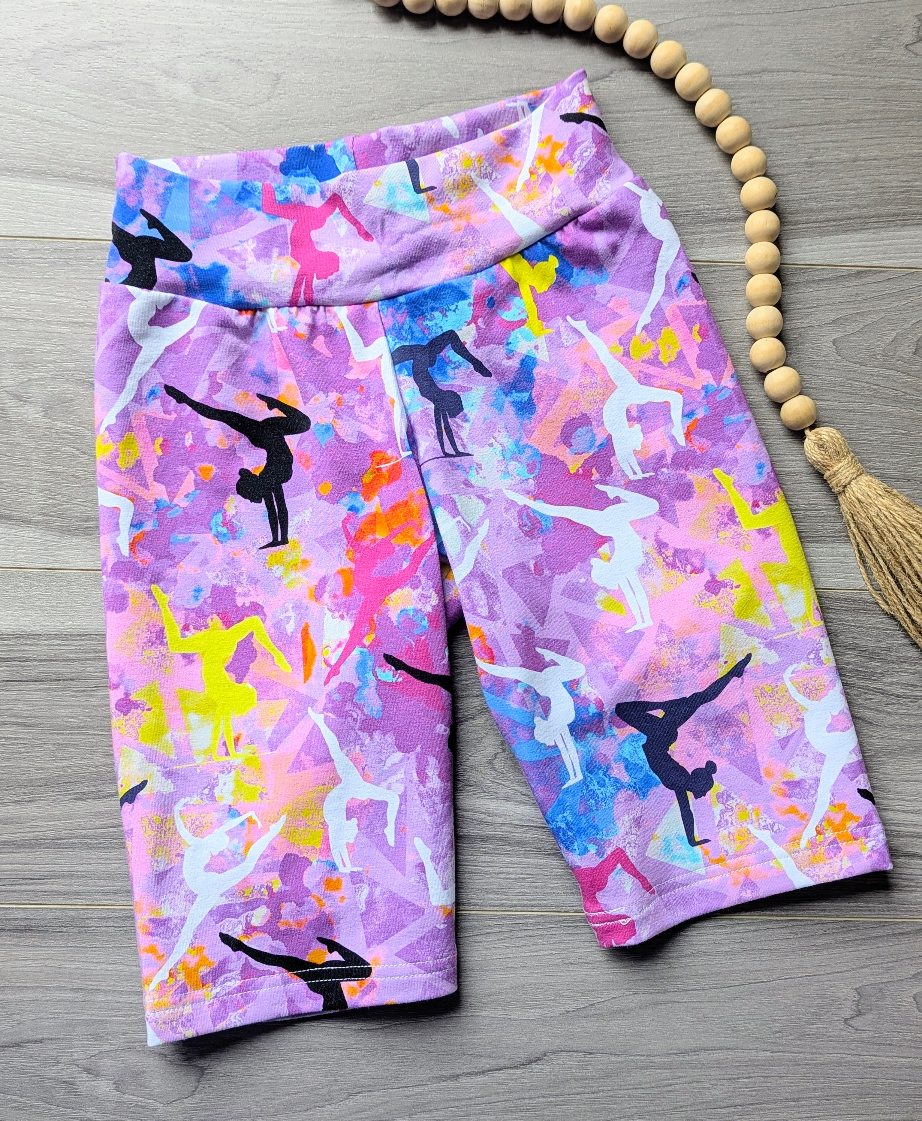 Gymnastics theme biker shorts size 8